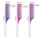 thumbnail image 2 of Juego de 3 peines para peinar el cabello color rosa, antiestáticos, con forma de cola de rata y dientes suaves, ideales para uso en salones de belleza., 2 of 5