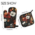 thumbnail image 2 of Yayeee Oven Mitts and Pot Holder Set of 2 Heat Resistant Kitchen Gloves Baking Hot Pad, Red Flowers Pattern, 2 of 5