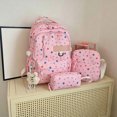 thumbnail image 6 of HJYCHN School Backpack for Boys Star Print 3Pc Set Daypack with Crossbody Pencil Case Charm Back to School Supplies for Kids Backpack for Girls Pink, 6 of 7