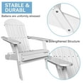 thumbnail image 3 of Folding Adirondack Chair Outdoor Patio Chair, Weather Resistant, Fire Pit Seating Accent Furniture Wood, White, 3 of 8