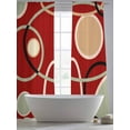 thumbnail image 5 of Abstract Geometric Lines Sheer Curtains 84 Inch Long 2 Panels, Circular Texture Red Brown Light Filtering Rod Pocket Semi Sheer Curtains, Sheer Voile Drapes for Living Room Bedroom, 52"x84", 5 of 5