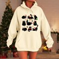 thumbnail image 2 of HOWPAY Christmas Hoodies for Women Oversized Cute Cat Print Pullover Sweatshirt Drawstring Casual Long Sleeve Tops with Pocket Fall Clothes Beige S, 2 of 4