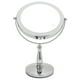 thumbnail image 4 of Espejo de maquillaje LED giratorio, de dos lados con interruptor táctil, 360°, aumento de 3X, acabado plateado brillante, 4 of 8