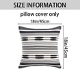 thumbnail image 7 of REGALWOVEN Boho Striped Decorative Throw Pillow Covers Pack of 2 Soft Square Cushion Covers for Sofa Bedroom Living Room Home Decor Black 18" x 18", 7 of 7