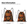 thumbnail image 2 of Xecao Autumn Pumpkin Leaves Pattern Sports Drawstring Backpack - String Swim Gym Bag with Wet Proof Pocket for Women&Men-Medium, 2 of 6