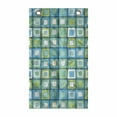 thumbnail image 1 of Abstract Hanging Pocket Organizer, Modern Geometric Pattern with Nested Quirky Rectangles in Aqua Color Palette, Printed Polyester Storage Bag with Pockets, 21" x 31", Multicolor, 1 of 2