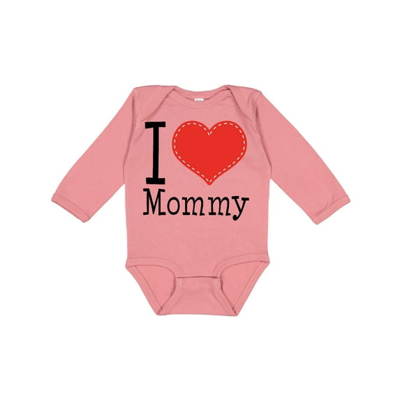 Inktastic I Love Mommy Heart Boys or Girls Long Sleeve Baby Bodysuit
