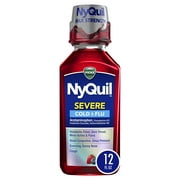 Vicks NyQuil Severe Cold and Flu Medicine, Liquid over-the-Counter Medicine, Berry, 12 oz