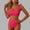 A228 Hot Pink, variant on Xdegoge Bikini Sets for Women Square Neck Tie Shoulder High Waisted Two Piece Bathing Suits Stretchy Solid Bowknot Tummy Control Flattering Vacation Swimwear