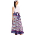 thumbnail image 3 of Sakkas Asma Convertible Traditional Wax Print Adjustable Strap Maxi Skirt | Dress - 8-WhitePurple - One Size Regular, 3 of 5