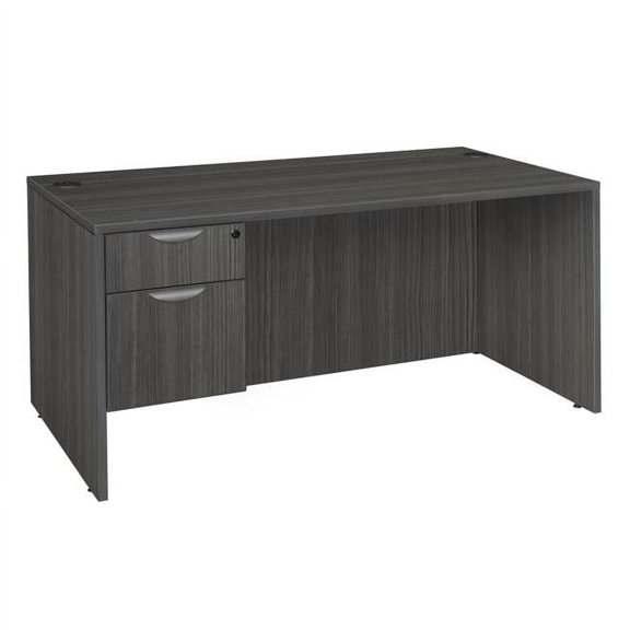 Regency 60 in. Legacy Single Pedestal Desk, Ash Grey