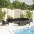 thumbnail image 1 of vidaXL 11 Piece Garden Lounge Set with Cushions Poly Rattan Dark Grey, 1 of 1