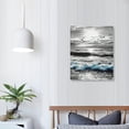 thumbnail image 4 of LHONGY  Large Canvas Wall Art For Living Room Wall Decor For Bedroom Office Wall Decorations Black And White Painting Blue Sea 12x16 in, 4 of 5