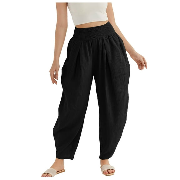 Bogo Capri Linen Pants Women Petite Plus White Women'S Pants Casual Jeans Petite Cute Dress Pants For Women Trendy Sweatpants Women Cotton Fabric Womens Trousers Straight Leg