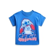 Stitch Toddler Graphic Americana Crewneck Tee with Short Sleeves, Sizes 12M-5T