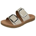 thumbnail image 1 of Soda Shoes Women Sandals Double Strap Functional Buckles Flip Flops HELLO-S Sand Beige Taupe 11, 1 of 2