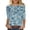 A13 Multicolor-3/4 Sleeve Tops for Women, variant on Mifsaly 3/4 Sleeve Tops for Women Cotton Blouse Vintage Print Crewneck Dressy Casual Shirts Breathable Going Out Work Blouses Trendy Summer Outfits S