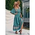 thumbnail image 2 of Women's Boho Flared Sleeve Paisley Maxi Dress, 2 of 3