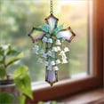 thumbnail image 5 of Lily of the Valley Cross Pendant Hanging Ornament – Floral Christian Wall Decor for Home, Window or Bedroom – Religious Gift for Friend, Easter, Baptism, Housewarming, 5 of 7