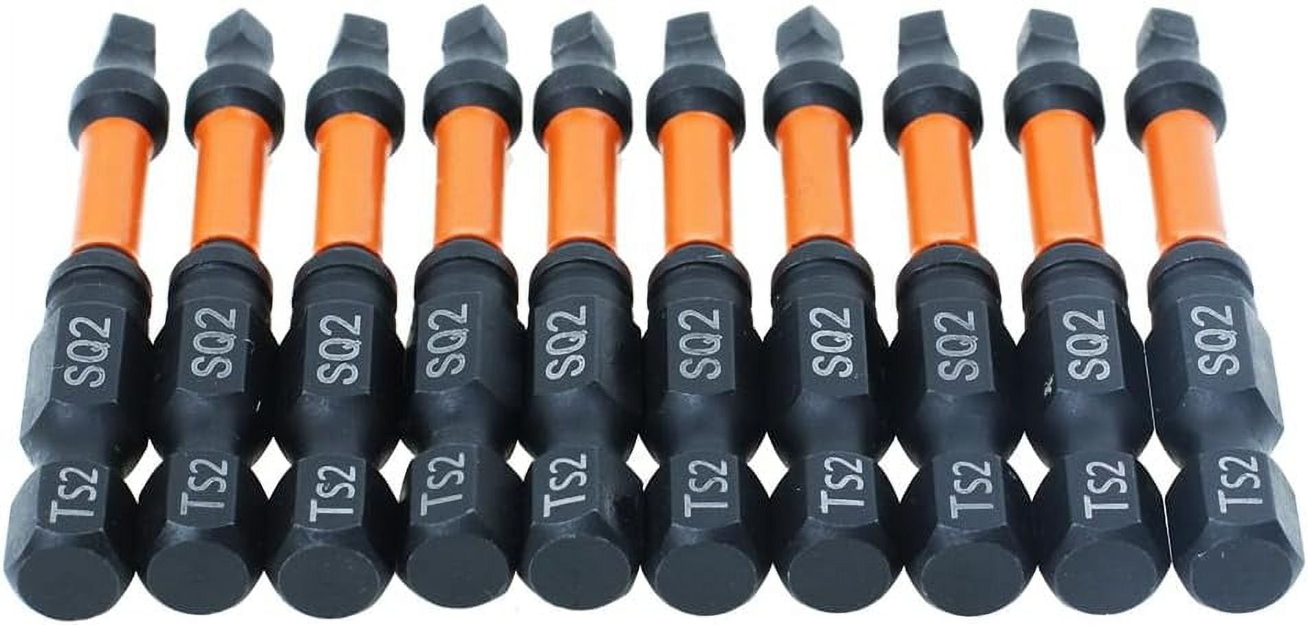 FRKSMD-10 Pack #2 Square Driver Bit 2 inch Long Square Impact Drill Bit for Pocket Hole Jig System SQ2 Bits