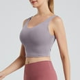 thumbnail image 4 of IWRICH Women's Sports Bras Longline Wirefree V Neck Padded Cropped Tank Tops with High Support Light Gray XXL, 4 of 7