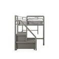 DHP Sol Junior Twin Metal Loft Bed with Storage Steps, Silver