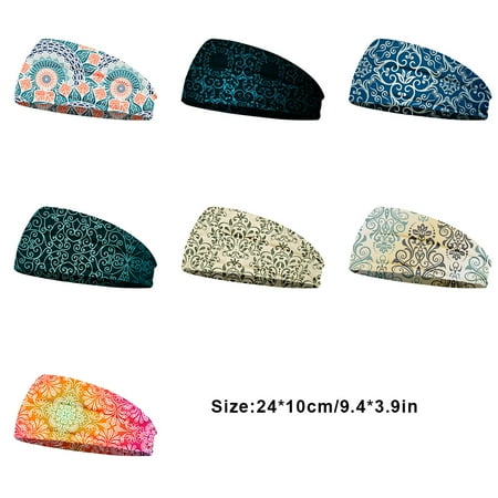 

Worallymy Floral Print Classic Wide-brimmed Headbands Sports Sweatband Headwear Turban Softness Hairband Hair Wrap