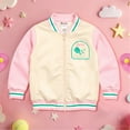 thumbnail image 5 of Barbie Girls Bomber Jacket, Zip-Up Bomber Jacket for Girls, Girl Power Outerwear, Varsity Jacket for Girls (Size 2T-6/6X), 5 of 11
