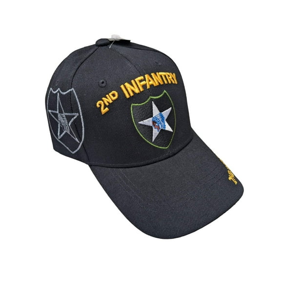 US Military 2nd Infantry Division Black Baseball Hat Cap