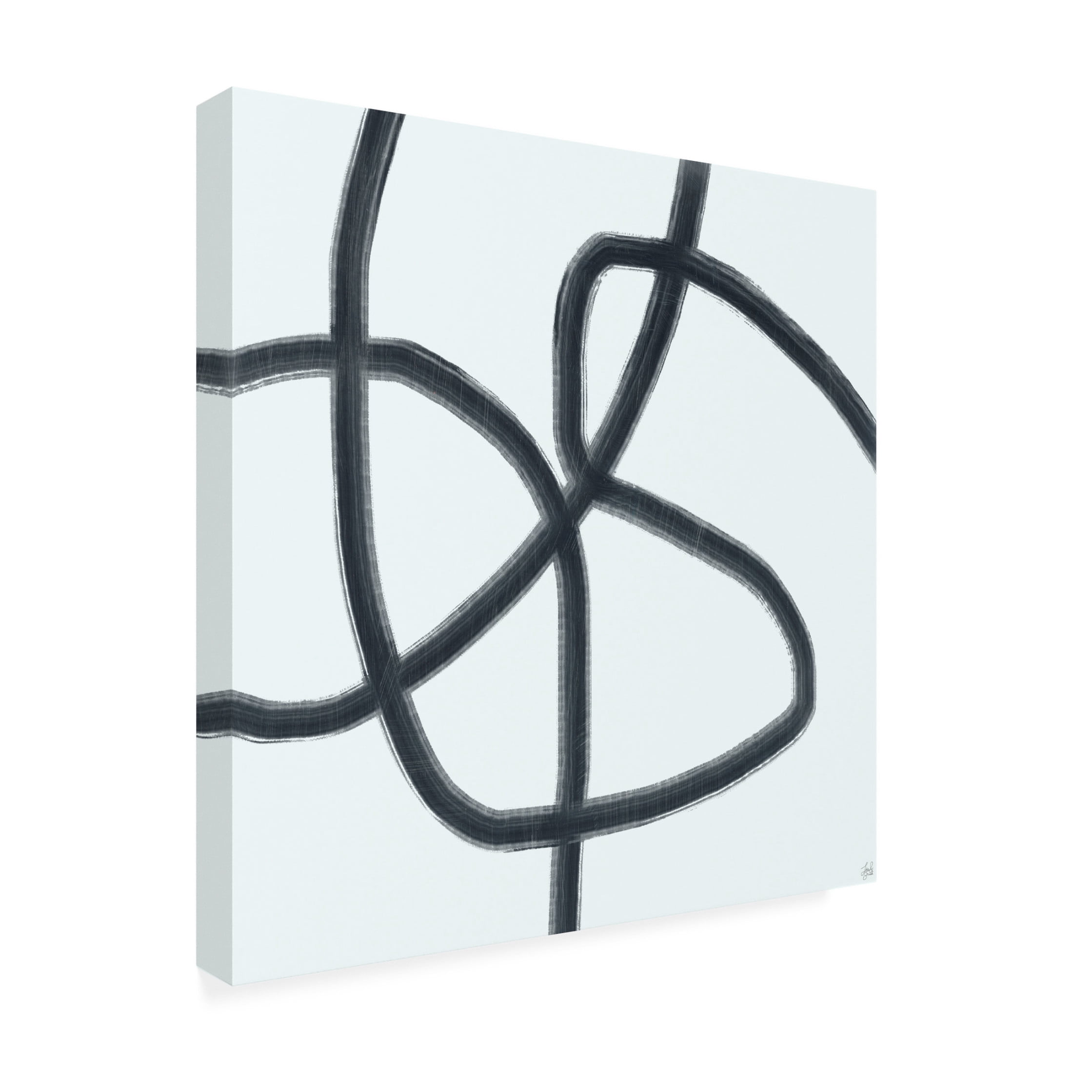 Canvas Wall Art - Line and Brush 'Single Wanderings 3' Wall Art for Living Room, Bedroom, or Office Décor by Trademark Fine Art - 35 x 35 Inches