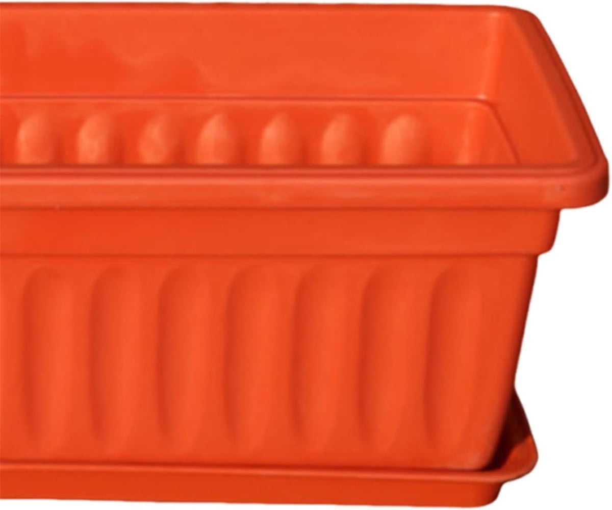 Yahome Rectangular Planter Flower Pot,1 Piece Red Color Flower Box Plastic Vegetable Planter for Windowsill,Patio,Garden,Home