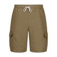 thumbnail image 4 of Hurxie Men's Hiking Cargo Shorts with Pockets Lightweight Outdoor Work Casual Shorts for Men Travel Fishing Brown,2XL, 4 of 5