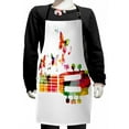thumbnail image 1 of Colorful Kids Apron, Guitar Fretboard Silhouette Illustration Ornamented Along Butterflies, Boys Girls Apron Bib with Adjustable Ties for Cooking Baking Painting, White and Multicolor, by Ambesonne, 1 of 2