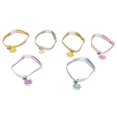 thumbnail image 1 of 6 Pcs Colliers pour Chats Réglables en Polyester Pendentif pour Animaux avec Clochette pour Chiens Lapins Chatons, 1 of 14