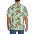 thumbnail image 3 of Lsque Meadow Plants And Butterflies print Men's Cuban Collar Short Sleeve Shirt Summer Beachwear Casual Button Down Fashionable Vacation Leisure Shirt-4X-Large, 3 of 7
