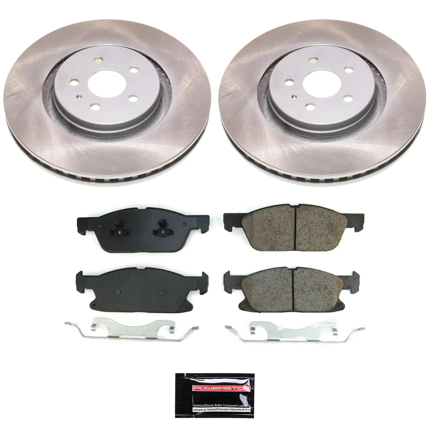 PowerStop Front Semi-Coated Rotor and Low-Dust Ceramic Brake Pad Kit SC8960