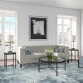 thumbnail image 4 of Pemberly Row Metal 36" Round Glass Top Coffee Table in Black and Bronze, 4 of 7