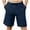 Dark Blue, variant on Plebaso Casual Shorts for Men Summer Drawstring Lightweight Plain Mens Beach Vacation Shorts with Pockets