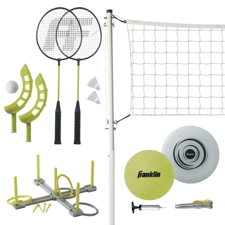 Franklin Sports Fun 5 Combo Set - Badminton - Volleyball - Ring Toss - Flip Toss - Flying