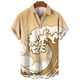 thumbnail image 3 of Nuevas camisetas gráficas de olas del océano para hombres, ropa de surf 3D, camisetas de playa hawaianas, ropa vintage Y2k de manga corta, tops con solapa, 3 of 5