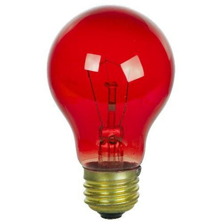 2 PK - SUNLITE 25w A19 120v Transparent Red Medium Base Light (Best Red Light Therapy Bulbs)