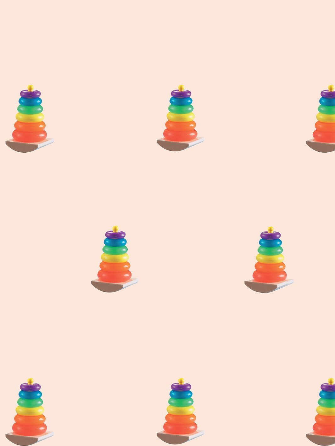 Rock-a-Stack Removable Vinyl Wallpaper by Fisher-Price - Peach