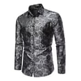 thumbnail image 3 of Camisa Formal Manga Larga Con Estampado Floral Para Hombre, 3 of 5