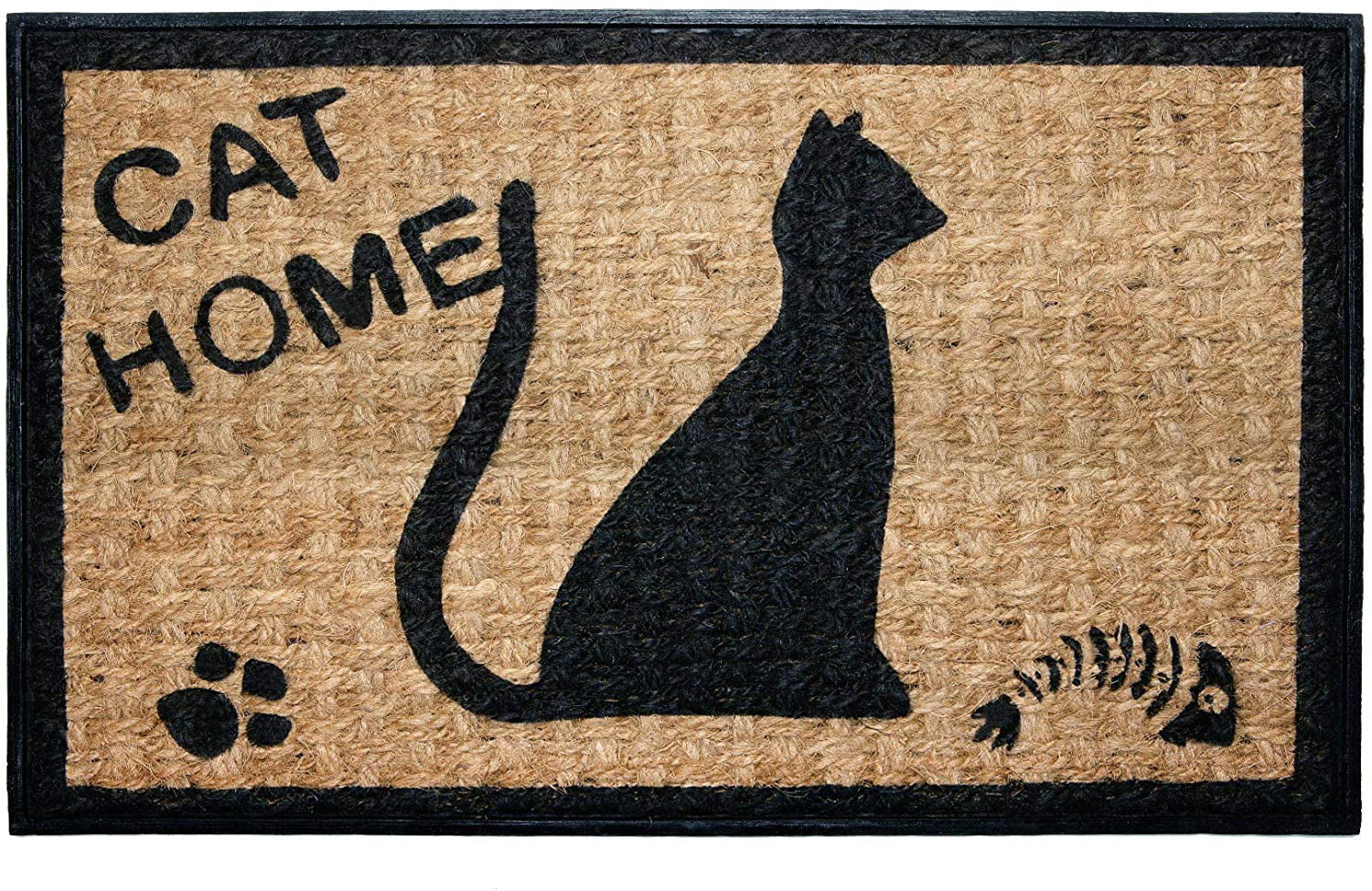 DOOR MATS BLACK CAT  DOORMAT 17" X 28" COIR DOOR MAT 