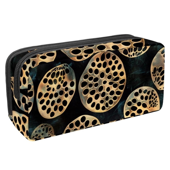 MUOOUM Pencil Case, Golden Lotus Root Pattern Large Capacity Pencil Pouch Stationery Pen Bag