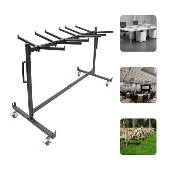 DENEST Folding Chair Rack Dolly Cart Table Storage Rack Desk Chairs Cart Trolley 42pcs