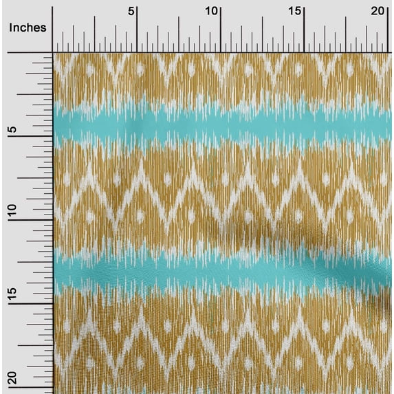 oneOone Viscose Jersey Fabric Chevron Ikat Print Fabric By The Yard 60 Inch Wide