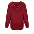 thumbnail image 5 of UAMVSH Women Casual Full Zip up Hooded Sweatshirts with Pockets Comfy Oversized Long Sleeve Hoodie Tops Solid Color Jackets(Medium,Red), 5 of 7