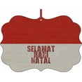 thumbnail image 1 of Indonesia Flag - Selamat Hari Natal Aluminum SemiGloss Quality Aluminum Benelux Shaped Hanging Christmas Holiday Tree Ornament Made in the U.S.A., 1 of 1