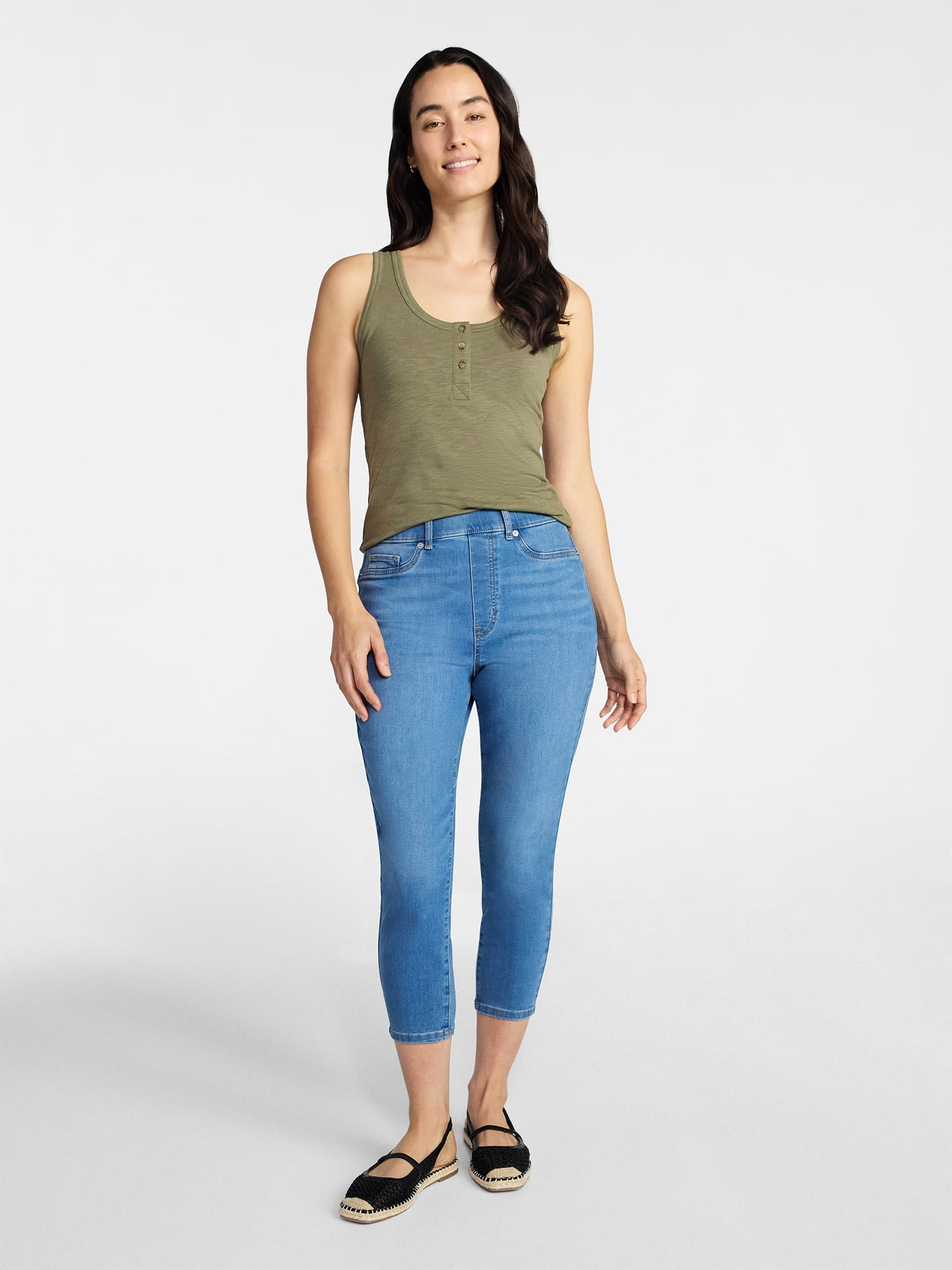 Time and Tru Women’s Slub Henley Tank Top, sizes XS-XXXL